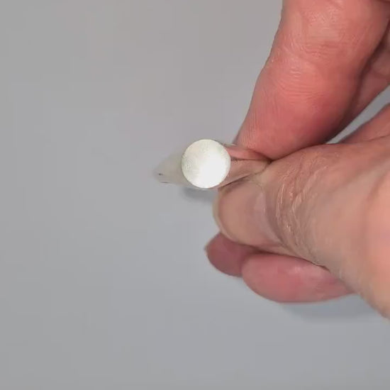 8mm Round Silver Signet Ring for Jewelry Crafting, Engraving, Gem Setting, Men's or Women's