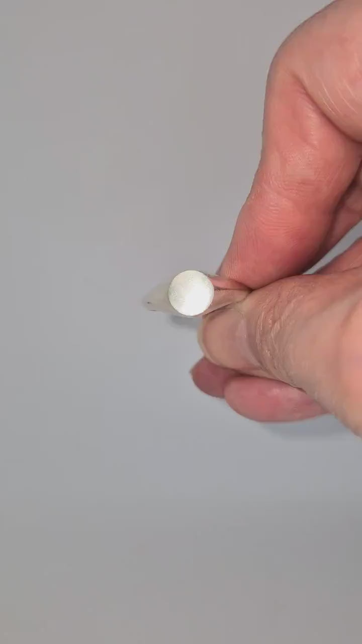 8mm Round Silver Signet Ring for Jewelry Crafting, Engraving, Gem Setting, Men's or Women's