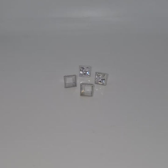 7mm Princess Cut Square Bezel Setting – Silver Rubover Gemstone Setting for Jewellery Making