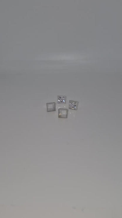 7mm Princess Cut Square Bezel Setting – Silver Rubover Gemstone Setting for Jewellery Making