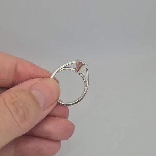 Pear Cut Bezel Cathedral Ring 8x5mm. Ready for Jewellery Making.
