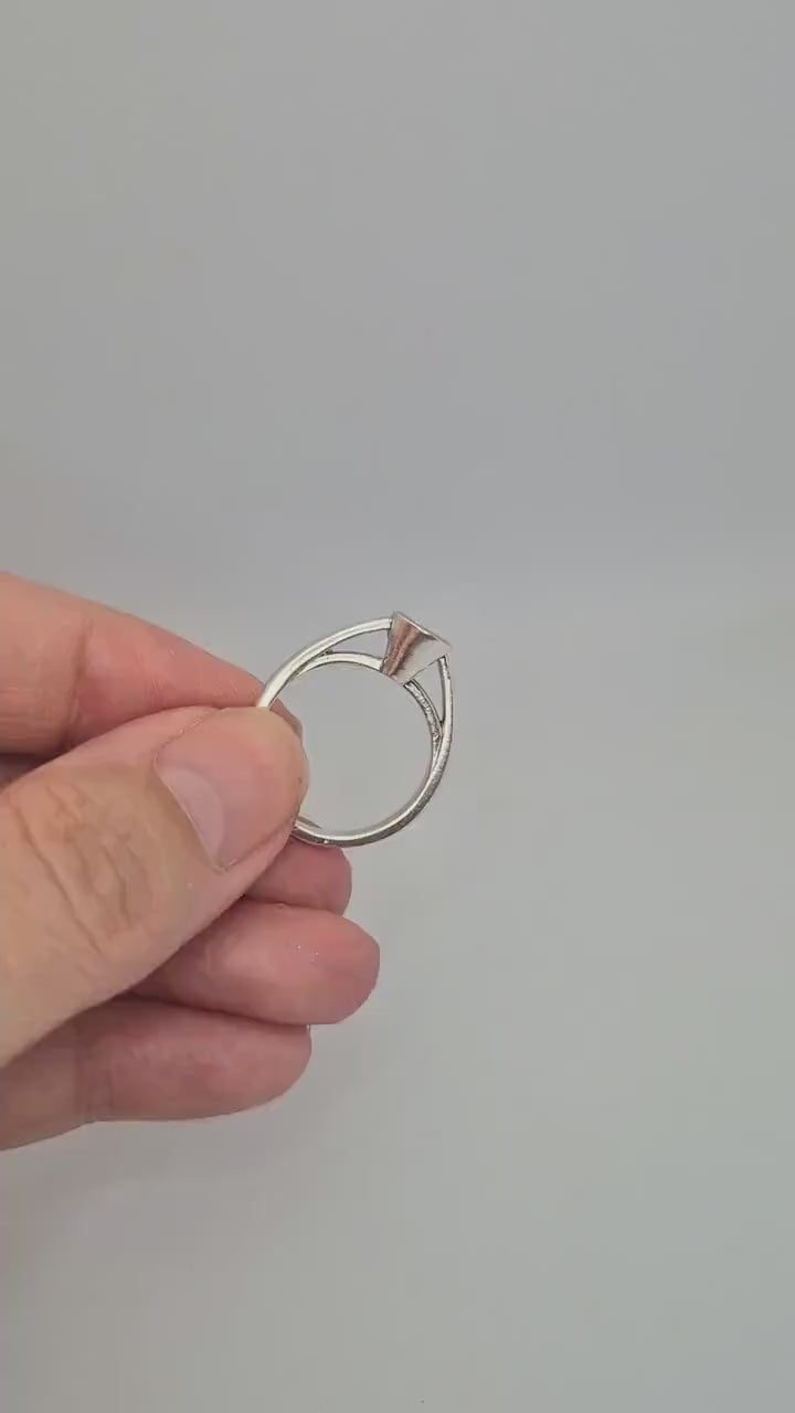 Pear Cut Bezel Cathedral Ring 8x5mm. Ready for Jewellery Making.