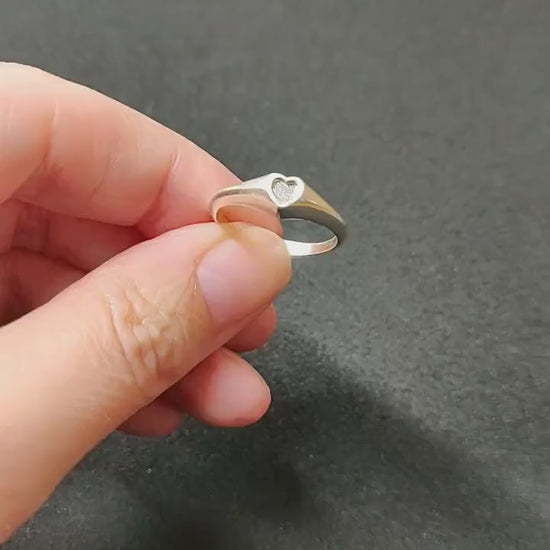 Sterling Silver 5mm Heart Signet Ring for Jewelry Making and Engraving
