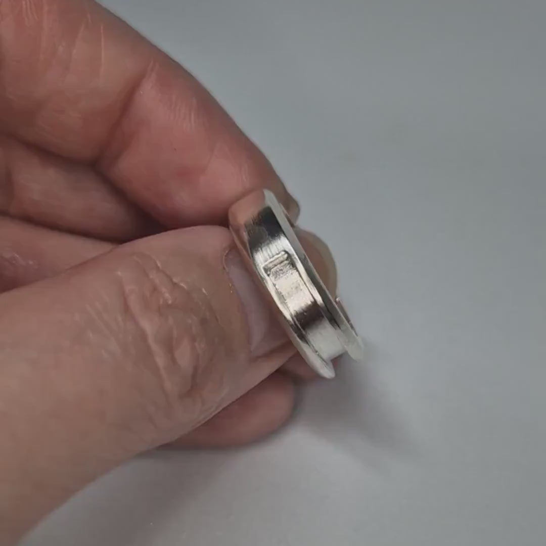 Silver Half Channel Ring Blanks for Gem Setting, Memorial Keepsake Jewelry Making