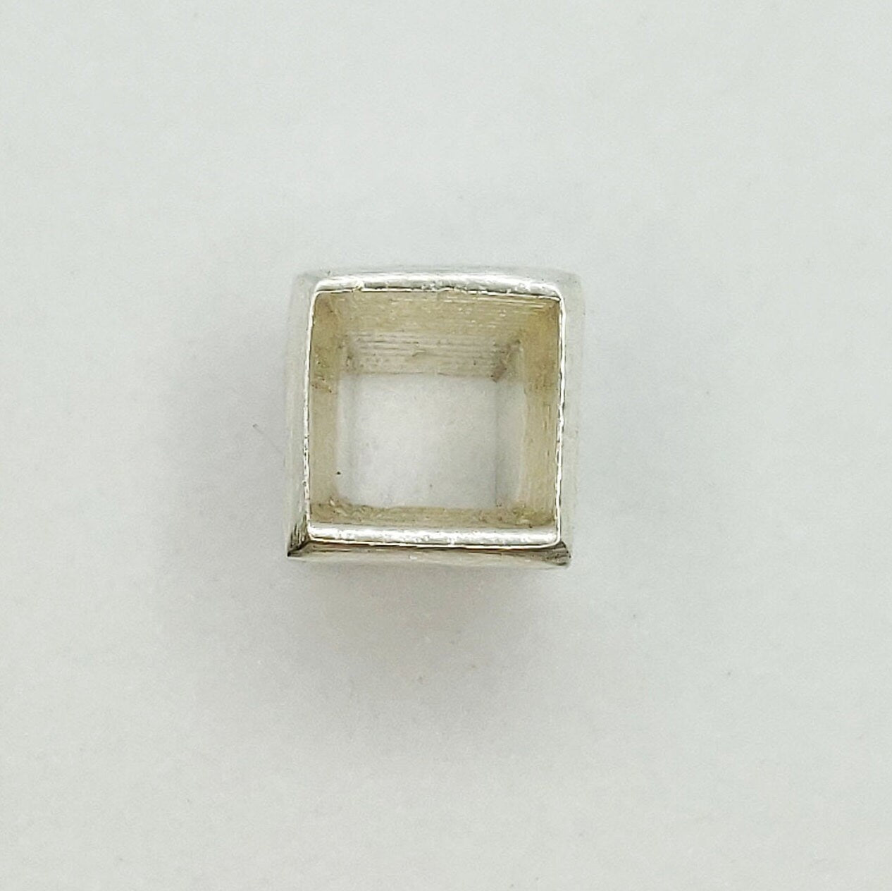 4mm Silver Princess Cut Gemstone Rubover Setting. Cast Recycled Silver Square Bezel. Jewelry Making Supplies. 9ct Yellow Gold Square Setting