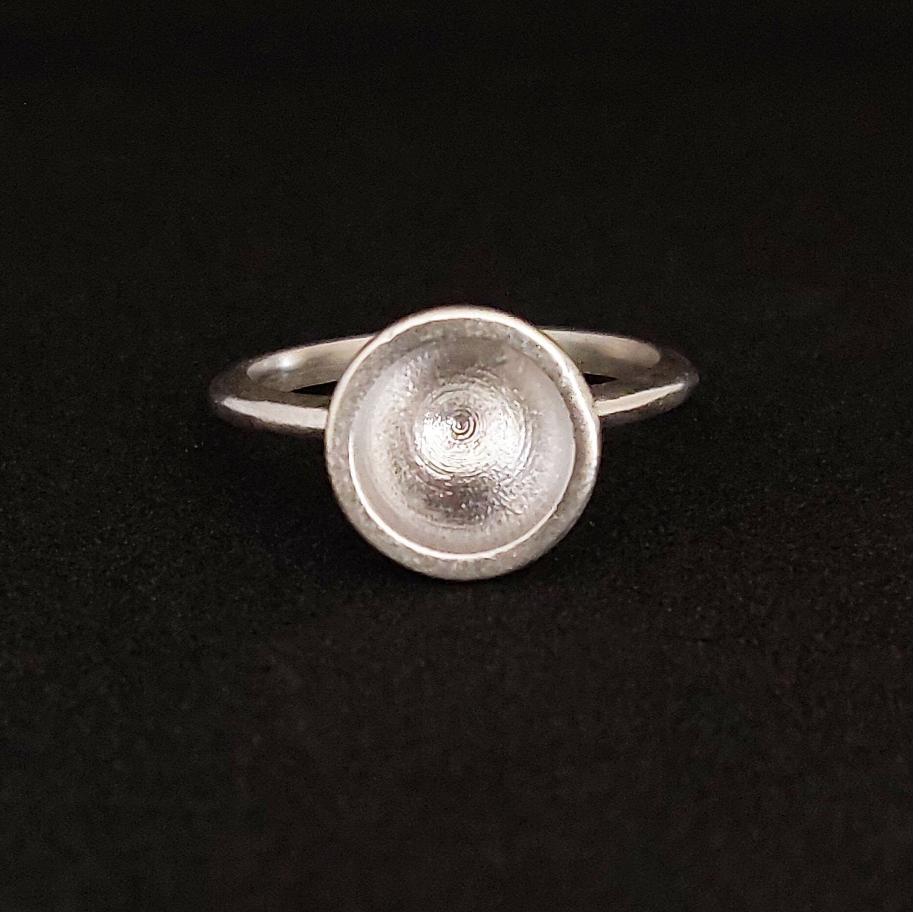 8mm Silver Cup Bezel Ring Setting. Round Sealed Cup Rubover Bezel Ring. Silver Bezel Stacking Ring. 9ct Yellow Gold Cup Bezel Stacking Ring.